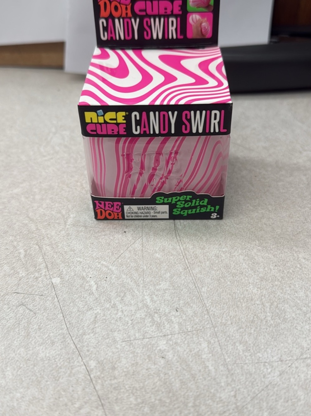 NeeDoh Nice Cube Candy Swirl Solid Squish - Pink